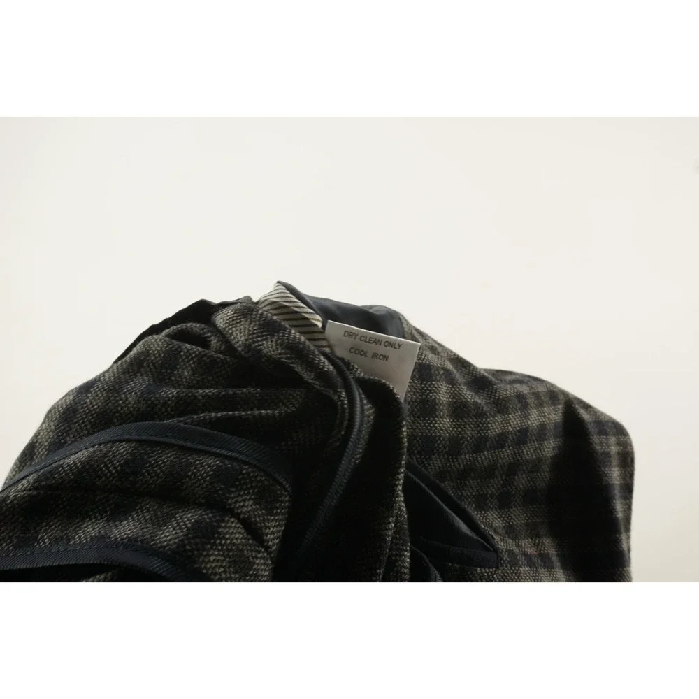 Byron Slim Unstructured Hopsack Wool Sport Coat Men's 44R Gray Blue Green Check